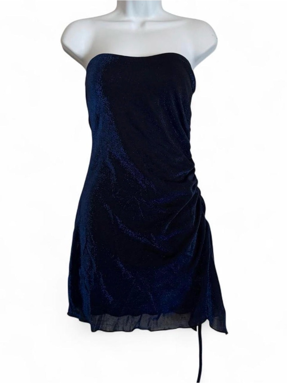 Princess Polly Strapless Midnight Blue Ruched Mini Dress